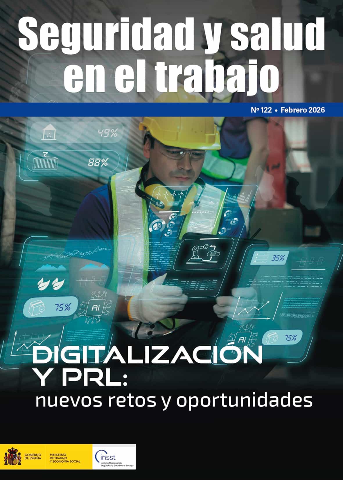 Imagen de la portada de la revista seguridad y salud en el trabajo, número 122